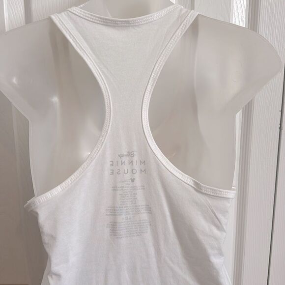 Minnie Mouse Disney Racer Back White Tank Disney World Disneyland Medium M NWOT - Picture 3 of 5
